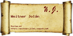 Weitner Jolán névjegykártya