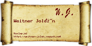Weitner Jolán névjegykártya